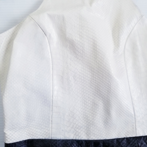 Mason X Michelle Mason Lambskin Leather Colorblock Phyton Embossed Tank dress - Picture 12 of 15